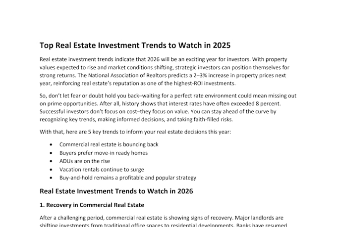 provide real estate tips and trends blog writing service